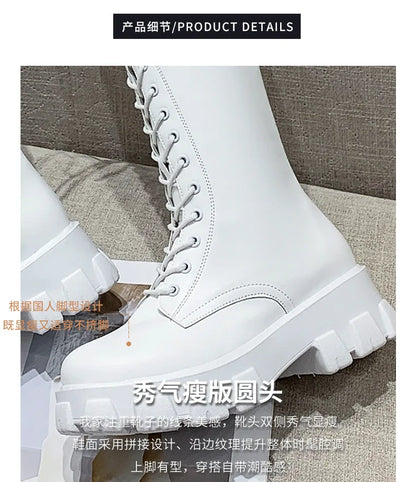 High Boots for Women 2025 New Women's Boots Fashion Womens Casual Shoes Wear-resistant Non-slip Women Platform Shoes Botas Mujer