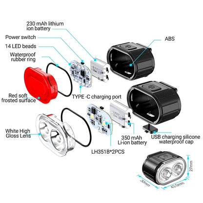 Cycling Bicycle Front Rear Light /Set Bike Defense Flashlight Stick MTB Waterproof Taillight LED Lantern Bicycle Accessories
