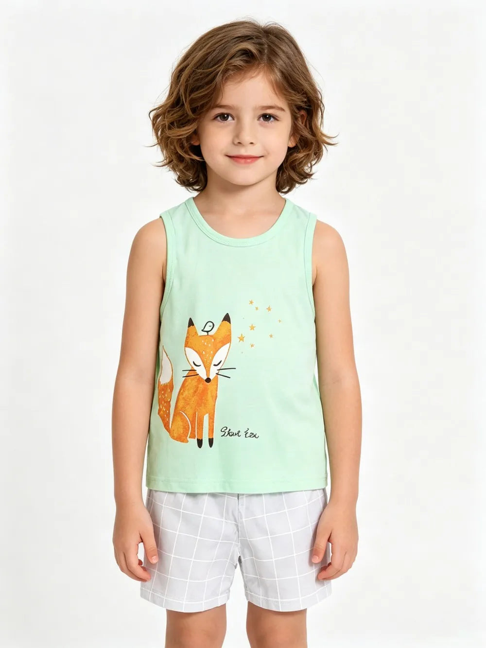 Summer Boys Clothing Sets Children's Sleeveless Cotton Clothes Kids Vest+Shorts 2pcs Boys Outfits Sportwear Cartoon Baby Sets