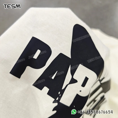 TESM Men Yellow Cotton T-Shirt Men Women Summer Streetwear Fashion Short Sleeve Couple Parent-Child Casual  Cotton Tee