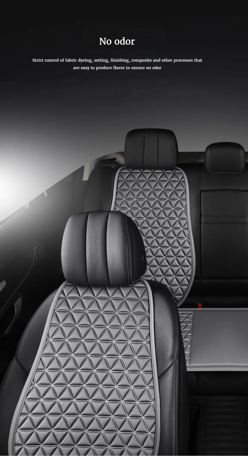 3D Suspended  Car Seat Cushion with Embossed Pattern,Separate Bottom Seat Cushion and Back Cushion Fit for Most Cars