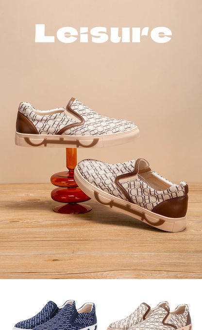 Shoes For Man Loafers Breathable cloth upperLeather elasticized adjustable mouthCH lettersLuxury brand men's shoes