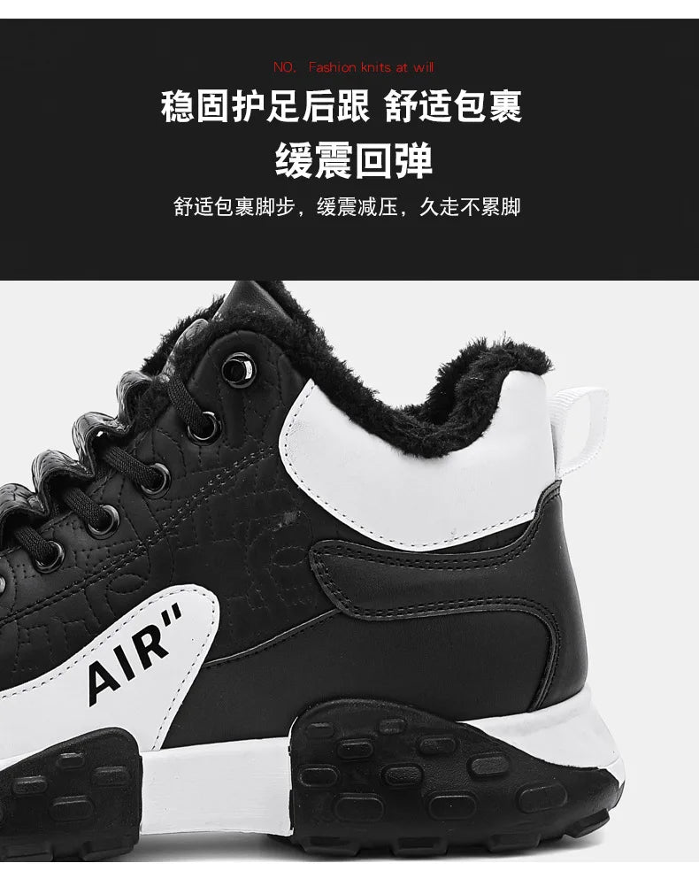 Men Platform Warm Cotton Shoes Male Thick Sneakers Winter Vulcanized Shoes Men Fashion Casual Running Shoe High Top Snow Boots