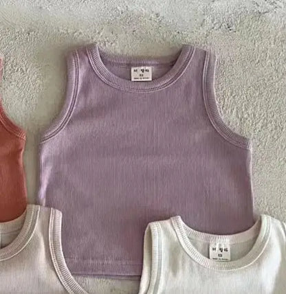 2025 Summer New Baby Sleeveless T Shirts Thin Cotton Boys Versatile Breathable Vest Infant Toddler Girl Comfortable Casual Tops