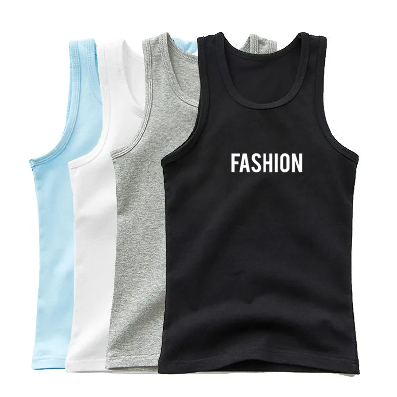 Boys Sleeveless Vest Kids Letter Print Summer 2025 Casual Tank Top Teenagers Singlet Children Camisoles Clothing