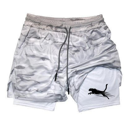 Summer Men's Gym Fitness Workout Shorts Quick-drying Two-in-one Sports Compression Double-layer Shorts Casual Daily M-3XL