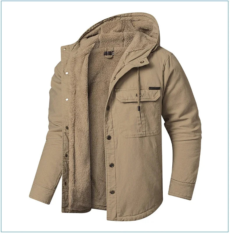 Thermal Thick Coat Parka USA SIZE Winter New Oversize Parkas Warm Korean Style Thick Men's Hooded Thick Fleece Winter Jacket