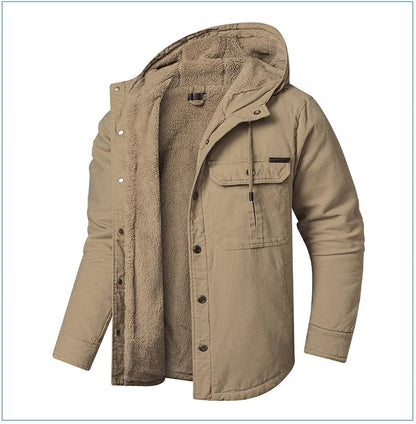 Thermal Thick Coat Parka USA SIZE Winter New Oversize Parkas Warm Korean Style Thick Men's Hooded Thick Fleece Winter Jacket