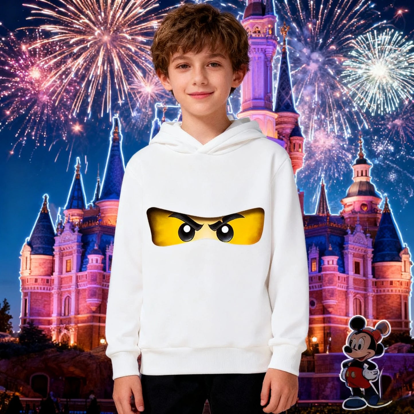 Fashionable Children's Hoodies Cartoon Ninja Hoodies for Boys and Girls Warm and Casual Children's Clothing for Autumn AndWinter
