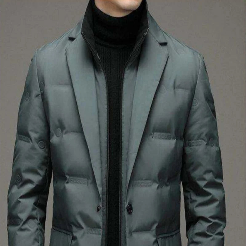 2025 High quality down jacket men winter business casual fashion handsome duck down medium long down jacket