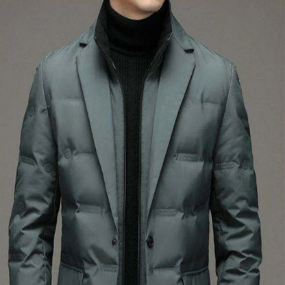 2025 High quality down jacket men winter business casual fashion handsome duck down medium long down jacket