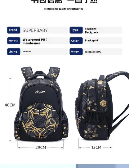 Football School Bags for Boys Shoulder Backpack Bagutte Children Spinal Protection Light Big Capacity Waterproof Backpack Kids
