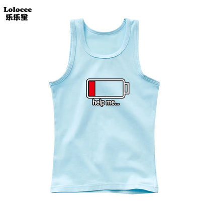 Boys Sleeveless Vest Kids Letter Print Summer 2025 Casual Tank Top Teenagers Singlet Children Camisoles Clothing