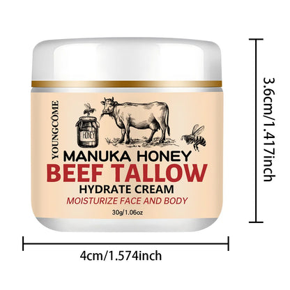 Manuka Honey Beef Tallow Face Cream Moisturiser Facial Anti Aging Skin Care Repair Fade Fine Line Wrinkle Remover Face Cream