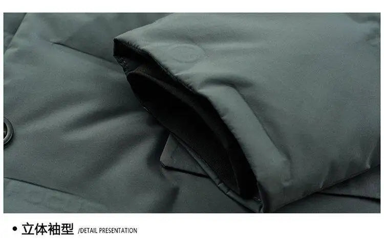 2025 High quality down jacket men winter business casual fashion handsome duck down medium long down jacket