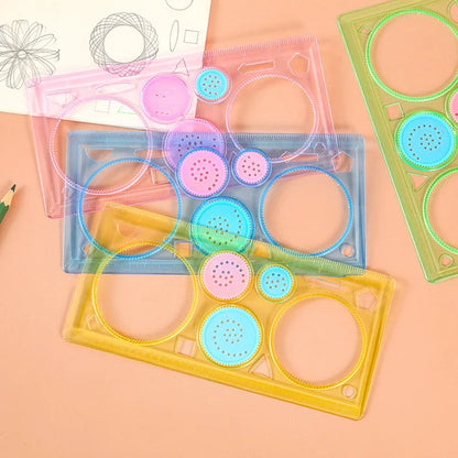 Geometry Spirograph Drawing Kit - Flower Stencil Templates Art Craft, Educational Learning Toy for Kids
