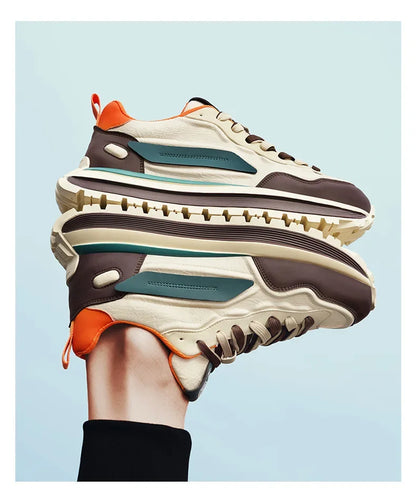 2025 New Spring Men's Breathable sneakers Casual Sports Shoes with Anti slip Soft Bottom White Shoes Men's Trendy Daday Shoes