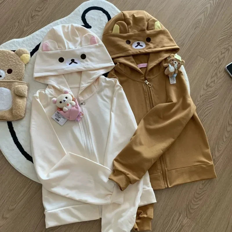 Y2k Harajuku Streetwear Hoodies Women Japanese Style Kawaii Sweet Cute Cartoon Print Zipper Sweatshirt Soft Girl 2026 Jacket