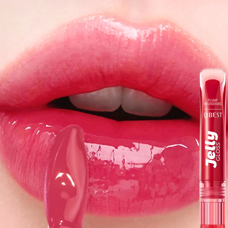 Mirror Water Light Jelly Lip Gloss Shiny Mirror Moisturizer Sexy Red Rose Liquid Lipstick Glitter Lip Oil Glass Lip Stain Makeup