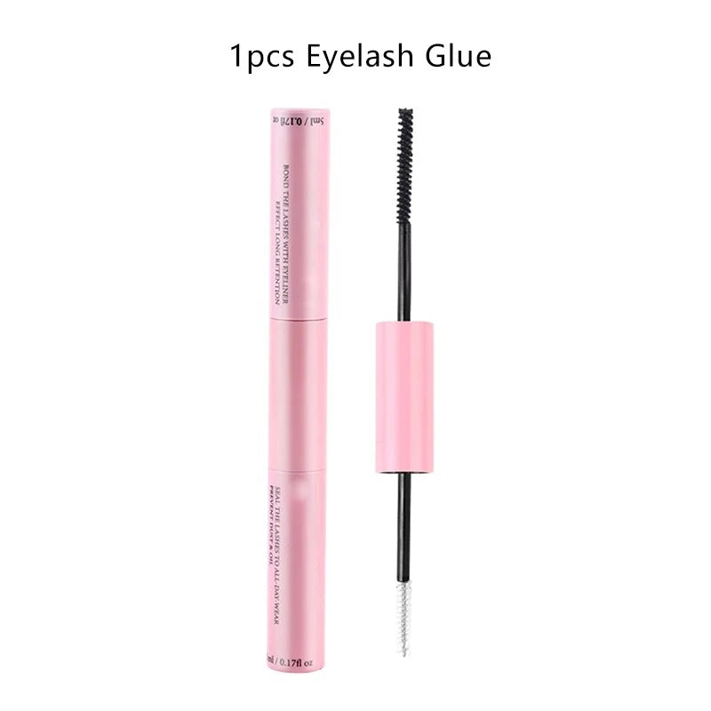 2-in-1 Adhesive and Sealing Eyelash Glue Suitable for DIY Group Eyelashes Eyelash Glue Remover Eyelash Curler Brush Kit Makeup