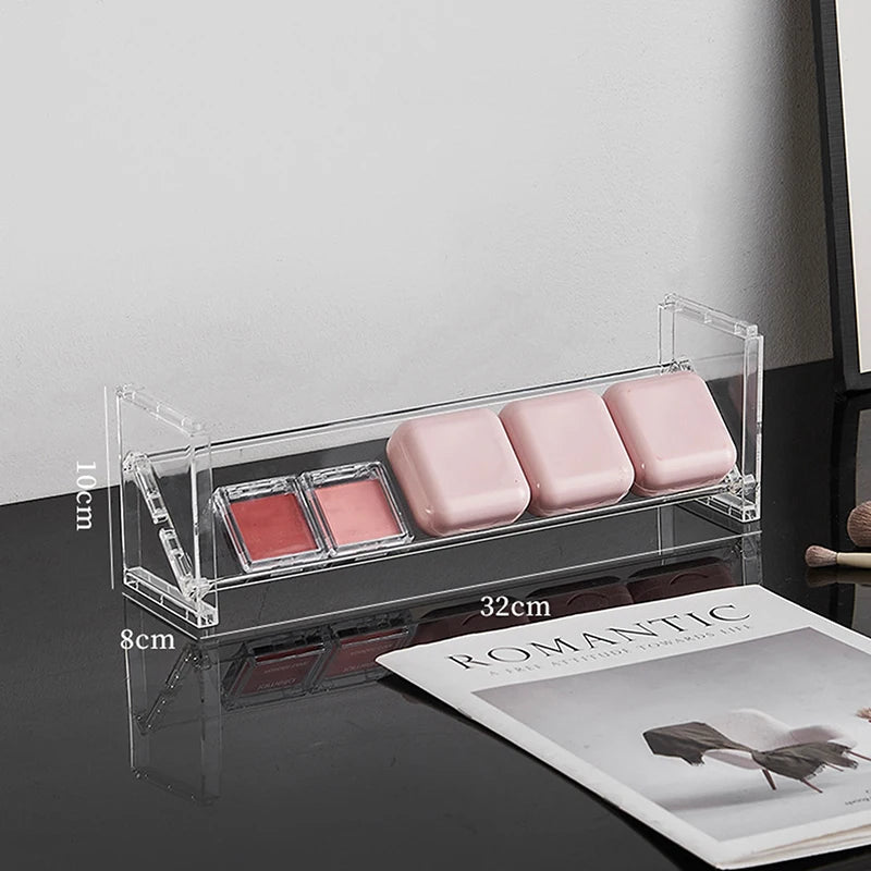 3-layer Acrylic Cosmetics Display Rack Multi-purpose Eyeshadow Tray Blush Storage Shelf Creative Desktop Toys Sundries Organizer