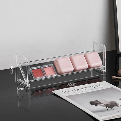 3-layer Acrylic Cosmetics Display Rack Multi-purpose Eyeshadow Tray Blush Storage Shelf Creative Desktop Toys Sundries Organizer