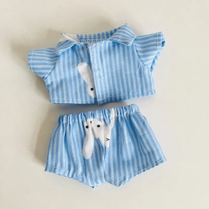 For 15/17cm 3.0 labubu doll cothes Swimsuit Beach skirt beach striped floral shirt shorts For ropa labubu outfit Decorations