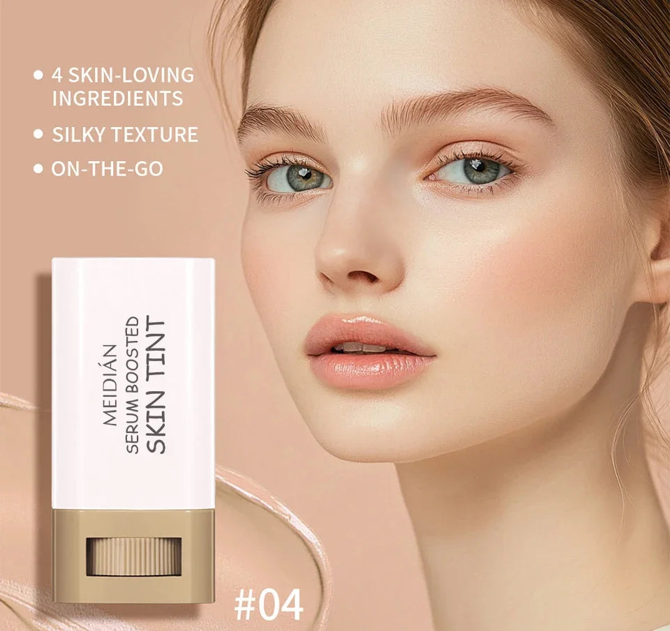 Bronze Foundation Stick Serum Boosted Skin Tint Silky Texture Moisturizing Coverage Concealer Base Even Skin Tone Makeup