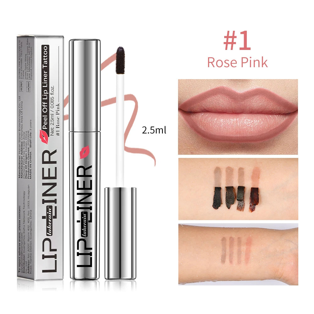 Lipliner Peel Off Lip Liner Stain Peel Off Lip Liner Tattoo Waterproof Matte Long-Lasting Brown Nude Lip Color Cosmetics Makeup