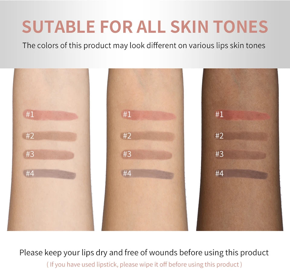 Lipliner Peel Off Lip Liner Stain Peel Off Lip Liner Tattoo Waterproof Matte Long-Lasting Brown Nude Lip Color Cosmetics Makeup