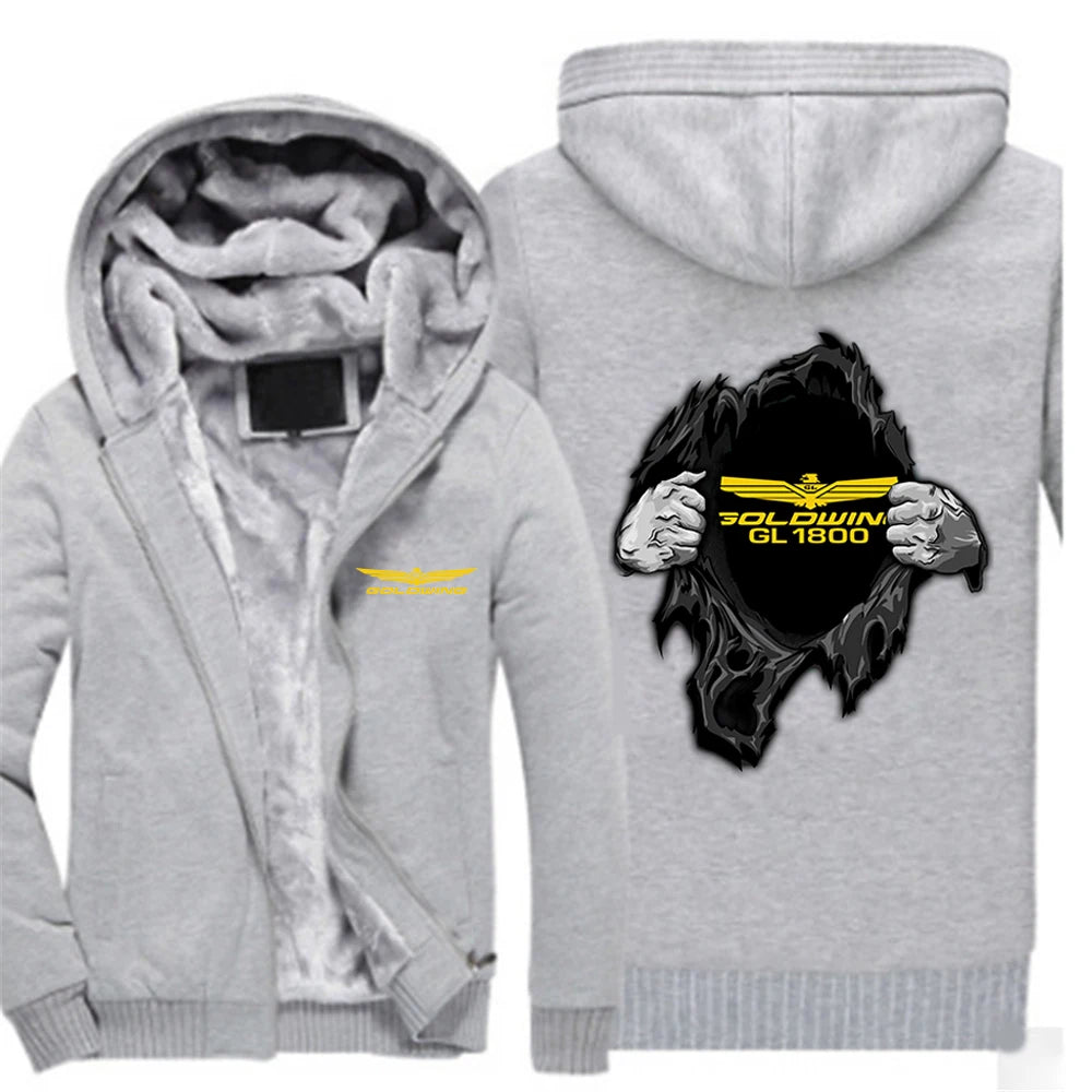 2025 Autumn And Winter Man's Goldwing GL1800 Japan Motocycles Logo Print Thickened Coat Popular Hoodies Warm Comfortable Jacket