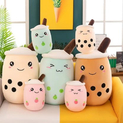 24/70CM Real-life Bubble Tea Plush Toy Boba Milk Tea Plushie Toy Soft Stuffed Hug Pillow Balls Bubo Tea Cup Cushion Gift Girl