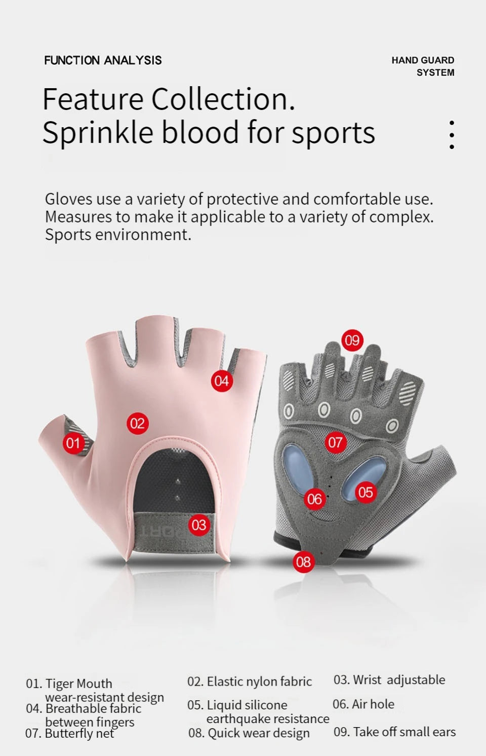 GTUBIKE 1 Pair Gym Body Building Training Fitness Gloves Sports Weight Lifting Exercise Slip-Resistant Gloves for Yoga Gloves