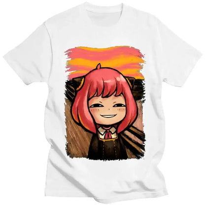 Japanese Anime Spy X Family Anya Forger Graphic Print T Shirt Streetwear Men Women Fashion Short Sleeve Plus Size Unisex T Shirt