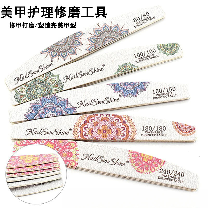 3/5pcs Lot New Nail File Flower Printed Nail Buffer Colorful Lime A Ongle 80/100/150/180/240 Professional Manicure Tools Uñas