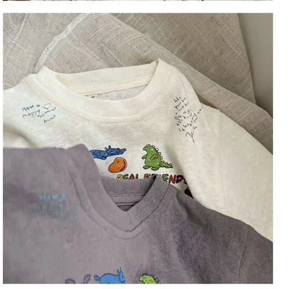 2025 Cartoon Baby T-shirts Korea Style Children's Baby Short Sleeve Printing Tees For Boys Girls