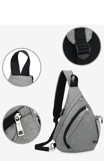 New Men One Shoulder Backpack Women Sling Bag Crossbody USB Boys Cycling Sports Travel Versatile Fashion Bag Student School 2023
