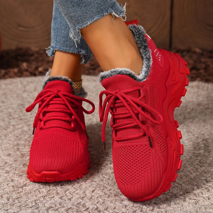 Sneakers Women's Winter Warm Sports Shoes Non Slip Soles Suitable for Cold Weather Outdoor Walking Sports Shoes Ladies Sneakers