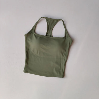 Sports and Fitness Vest with Chest Pad Summer Shockproof Beauty Back Nude Feeling Suit Pilates Training Yoga Top Yoga Clothing