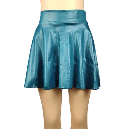 High Waist Faux Leather Textured Half Skirt For Women Versatile And Basic A-Line Skirt Umbrella Skirt Sexy And Slim Mini Skirt