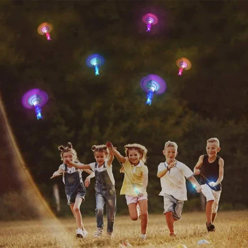 New 50/30/10/5/1Pc Amazing Light Toy Arrow Rocket Helicopter Flying LED Light Toys Party Fun Best Gifts Rubber Band Catapult