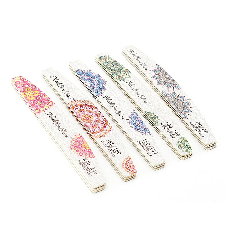 3/5pcs Lot New Nail File Flower Printed Nail Buffer Colorful Lime A Ongle 80/100/150/180/240 Professional Manicure Tools Uñas