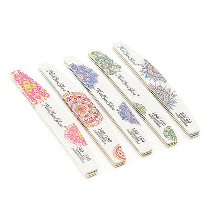 3/5pcs Lot New Nail File Flower Printed Nail Buffer Colorful Lime A Ongle 80/100/150/180/240 Professional Manicure Tools Uñas