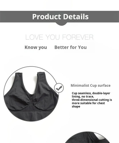 Seamless Bra For Women Crop Top Black Vertical Stripe Breathable Sports Bra Fitness Tube Tops Yoga Underwear Sports Bra