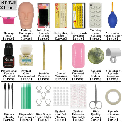 False Eyelashes Extension Practice Exercise Kit Makeup Mannequin Head Set Grafting Eyelash Training Kit Eye Lashes Graft Tools