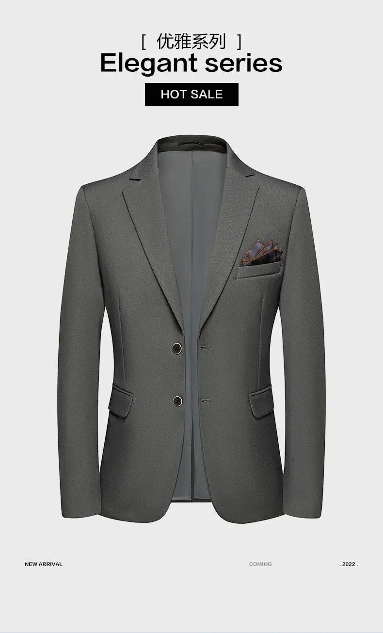 Blazer's New Men's Fashion Outdoor Travel Solid Color, Youthful Wedding, Hosting, Campus Slimming, Casual Korean Version Blazer