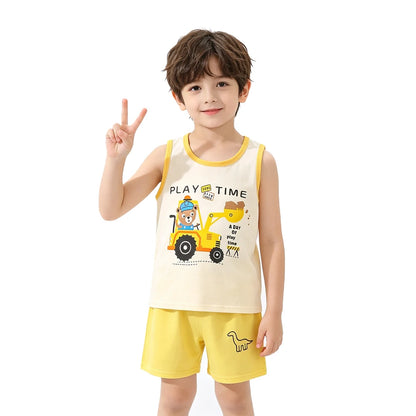 Fashion Kids Clothes Boys Girls Sets Top Shorts 2PCS 100% Cotton Soft Summer Children Baby Cloths T-shirt Shorts Toddler Suit