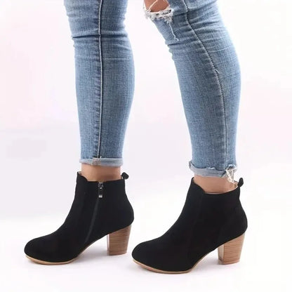 Woman Boots Autumn Winter Chunky Heels Zip Shoes for Women Luxury Fashion Chelsea Ankle Boots Women Fashion Comfortable Boots