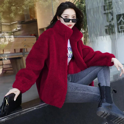Women Thick Coats Zipper Turtleneck Spliced Long Sleeve Coat Warm Solid Zipper Jackets Outwear Casual Cardigan Lady Winter 2024