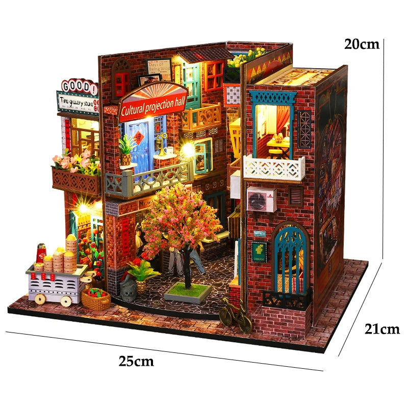 Wooden Miniature Doll House Kit 3D Puzzle Assembly Building Model Toy Home Bedroom Decoration With Furniture Adult New Year Gift